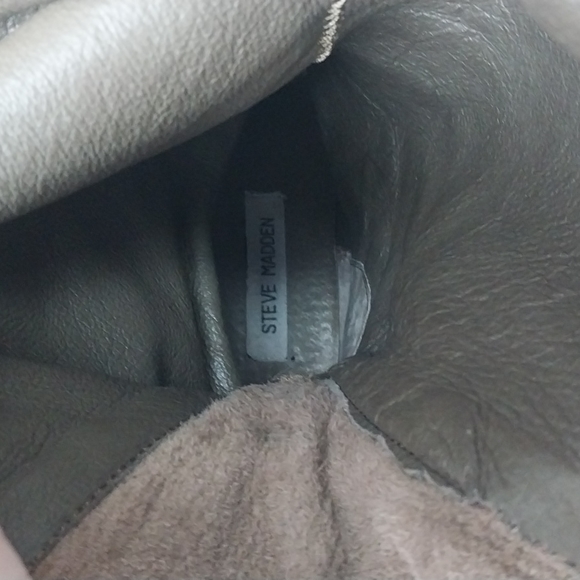 Steve Madden Woman's 9M Tan Taupe Leather  Zip Western Combat Riding  Boots - Picture 8 of 8